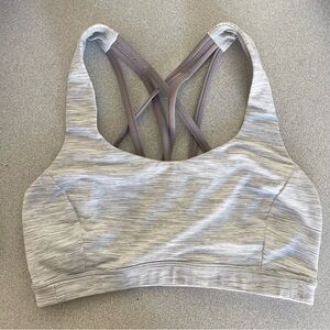 Lululemon Energy Bra Gray and White Strap